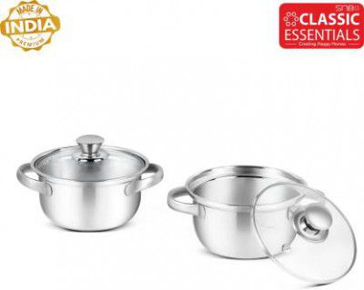 Classic Essentials Pack of 2 Cook and Serve Casserole Set  (1050 ml)