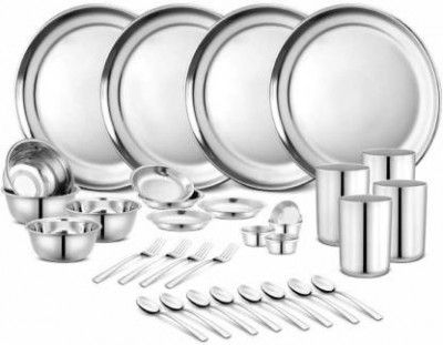 Classic Essentials Pack of 32 Stainless Steel Heavy Guage Dinner Set (Silver)