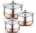 Classic Essentials Stainless Steel Copper Line 3-Piece Biryani Handi For Serving, Cookware Set  (Stainless Steel, 3 - Piece)...