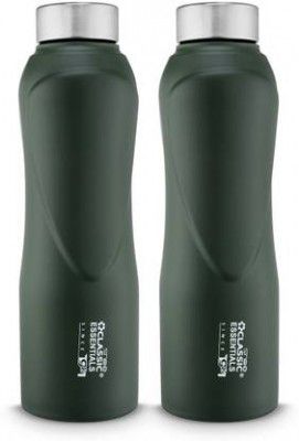 Classic Essentials Stainless Steel Inox puro Water Bottle, 1000 ml Bottle (Pack of 2, Green, Steel)