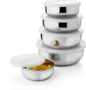 Classic Essentials Steel Fridge Container - 160 ml, 300 ml, 500 ml, 600 ml, 1000 ml  (Pack of 5, Silver)...