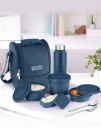 Classic Essentials Supreme Microwave Safe Set of 5 with Bottle|Bag & Cutlery 4 Containers Lunch Box (1250 ml, Thermoware)...