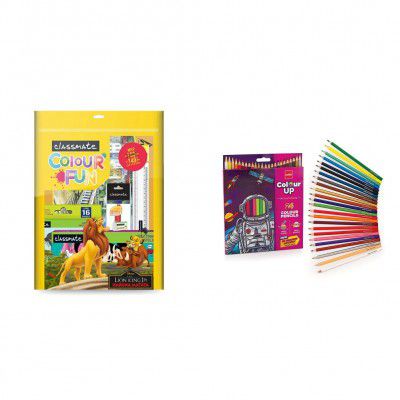 Classmate 4056002 Color Fun Combo & Cello Colourup Color Pencil Set -Pack Of 24