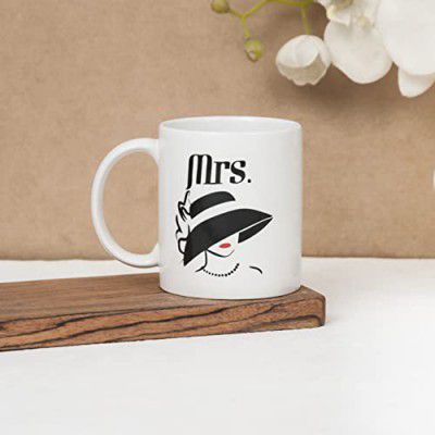 Clay Craft CC MM1 Swiss REZ14 Microwave Safe Coffee Mug for Gift to Couples Wife Husband Boyfriend Girfriend 300ml, Mrs