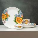 Clay Craft Fine Ceramic Eco Dinner Set, Enchanting Gold, for Family of 4, Kitchen Set (ECO4, 8 Pieces)...