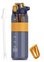 Clazkit 1600 ML Bottle with Travel Mugs with Scale, Tritan Strong Water Bottle...