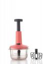 Clazkit 2 in 1 Push Chopper Push and Chop Chopper Vegetable and Fruit Cutter Chopper with Easy Push and Close Button 1100 ml |Peach Color (Pack of 1, Plastic)...