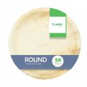 Clazkit 50 Pack Areca Round Palm Leaf Plate | Like Wooden Bamboo ...