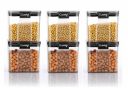 Clazkit Air Tight Lock & Lock Containers Storage Set For Kitchen (Pack Of 6, Black,700 ml, Plastic)...