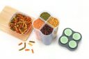 Clazkit Airtight Transparent Plastic Lock Food Storage 4 Section Container Jar for Grocery Pack of 1, 2500ML- Green...