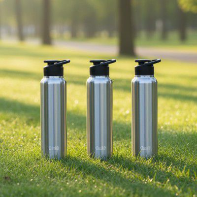 Clazkit Amaze 1000ml Sporty Stainless Steel Water Bottle Set of 3