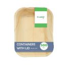 Clazkit Areca Palm Leaves Containers with Lid | Disposable Eco-Friendly Containers (500ml, Pack of 10)...