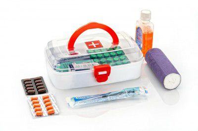 Clazkit BPA-Free Emergency Small Compact Medical Storage Box (White, Plastic)