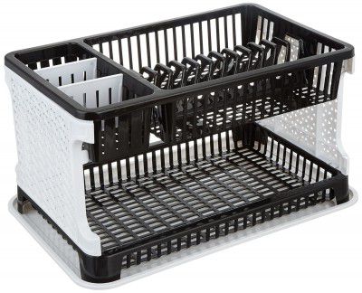 Clazkit Dish Drainer | Plastic Cutlery Holder | Drying Basket | Dish Drying Rack for Kitchen Utensils