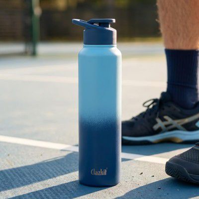 Clazkit Dual Colored Stainless Steel Water Bottle -1000ml - Blue
