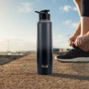 Clazkit Dual Colored Stainless Steel Water Bottle |ISI Certified Leakproof, Durable – Easy to Clean & Reusable-1000ml - Black...