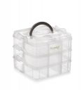 Clazkit Jewellery Organisers Plastic 3 layer 18 Grid Square Portable Transparent Storage Detachable Box Organizer Case...