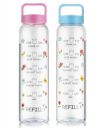 Clazkit Motivational 1000ml Water Bottle Blue & Pink - Set of 2...