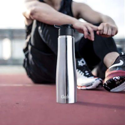 Clazkit Optimus Sporty Stainless Steel Water Bottle 1000ml |ISI Certified| Leakproof, Rust-Free