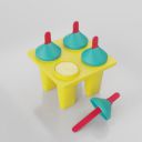 Clazkit Plastic 4 Cavity Reusable Ice Pop Makers, Homemade Popsicle/Frozen Ice Cream/Kulfi Candy...