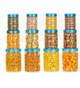 Clazkit Plastic Airtight Container | set of 12-Blue...