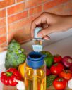 Clazkit Plastic Jar Oil & Liquid Storage Dispenser with Brush -1L...