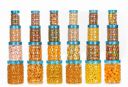 Clazkit Plastic Pet Storage Jar and Container, Set of 24 (6pcs x 250ml Each, 6 pcs x 350ml Each, 6 pcs x 650ml Each, 6 pcs x 1.20ltrs Each), Black|Air Tight|Kitchen Organiser|BPA Free|Stackable...