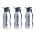 Clazkit Platina 750ml Sporty Stainless Steel Water Bottle Set of 3...