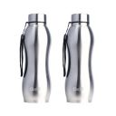 Clazkit Platina Pro Classic Stainless Steel Water Bottle 1000ml, Set of 2...