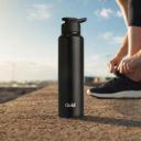 Clazkit Amaze Sporty Stainless Steel Black Matte Finish Water Bottle 1000ml...
