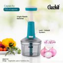 Clazkit Push Chopper Manual Hand Press Push Chopper with 3 Blades -750ML...