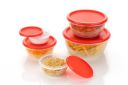 Clazkit Round Plastic Storage Jars Containers Set for Kitchen | BPA Free Leak Proof Food Grade Material Multicolour | Set of 5-2500ml | 1400ml | 800ml | 450 ml | 250ml...