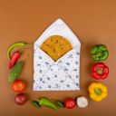 Clazkit Set of 4 Roti Chapati Cover 100% Cotton Traditional Roti Rumals Tortilla Covers-Square...