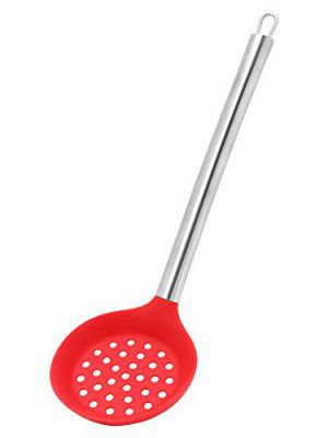 Clazkit Skimmer Slotted Spoon with Strong Silicone Covering Head & Staycool Stainless Steel Handle,YH855