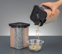 Clazkit Square Airtight Transparent Plastic Lock Food Storage 4 Section Container Jar for Grocery, Fridge Container Pack of 1, 2000ML - Black...