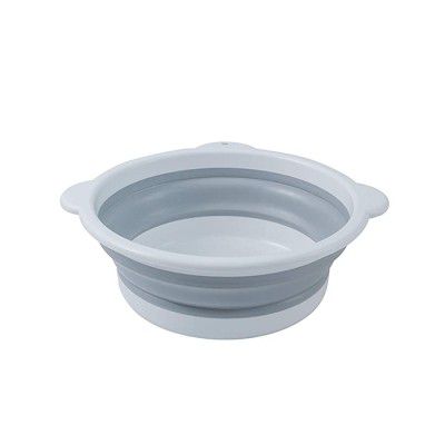Clazkit Wash Basin, Multi-Purpose Portable Folding Basin with Hanging Hole & Save Storage Space, for Home Kitchen Outdoor.Diameter 36, Grey (YH752)