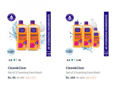 Clean And Clear Face Wash Upto 45% Off