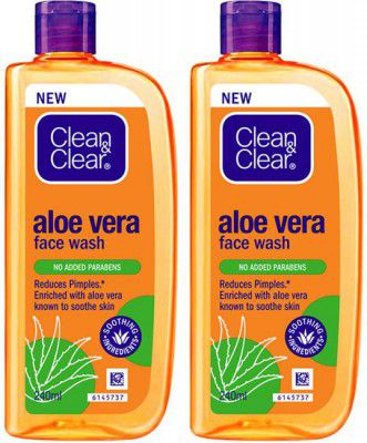 Clean & Clear Aloe Vera| Reduces pimples | Enriched with Aloe Vera to soothe skin Face Wash  (480 ml)