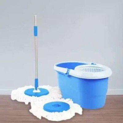 Shopsy : CLEANING MOP BUCKET SET(2 REFILLS) Mop Set (Blue)