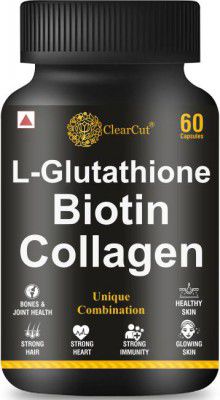 Clearcut L-Glutathione, Biotin, Collagen Herbal extracts Skin, Bones Health capsule 60  (60 Capsules)