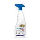 Cleno Tap & Shower Cleaner Spray to Clean Bathroom, Kitchen Tap, Shower, Faucet. Removes Limescale & Hard Water Spot, Soap Scum, Water Stains, Scaling - 450ml (Ready to Use)...