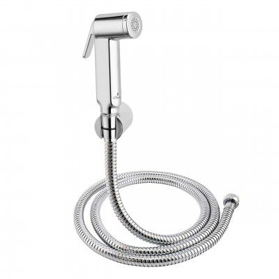 Cliquin KSHF2202 ABS Health Faucet with SS-304 Grade 1 Meter Flexible Hose Pipe and Wall Hook Health Faucet (Wall Mount Installation Type)