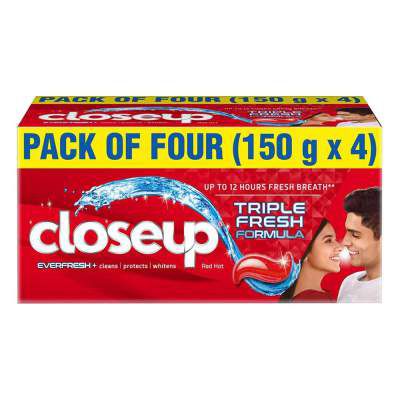 Closeup Toothpaste | with 3x Freshness |upto 12 hrs fresh breath & white teeth 150g*4 =600g