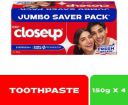 Closeup Long lasting 18 Hours Fresh Breath & White Teeth Toothpaste (600 g, Pack of 4)...