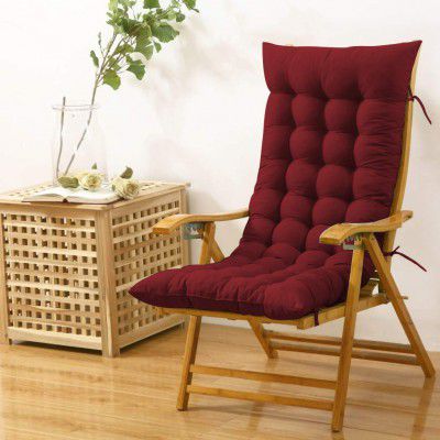 Cloth Fusion Cloudy Throne Microfiber Rocking Chair Long Cushion Seat Pad - (51x19 Inches/Maroon)