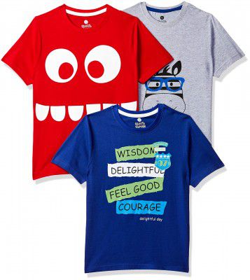 Cloth Theory Boys Plain Regular Fit T-Shirts (Pack of 3) (7033-2-3_Multi 3 2-3years)