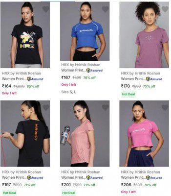 Flipkart: Upto 82% OFF On HRX Clothing And Accessories For Womens 
