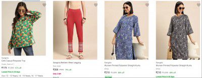 Clothing And Accessories Upto 80% Off | Start at ₹190