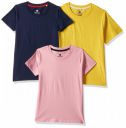 Clotth Theory Girl's Solid Relaxed Fit T-Shirt (CTGT_1002_Multi_12 2-3 Years)...