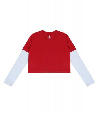 Clotth Theory Long Sleeve Dropshoulder Pullover Crop Top for Girls